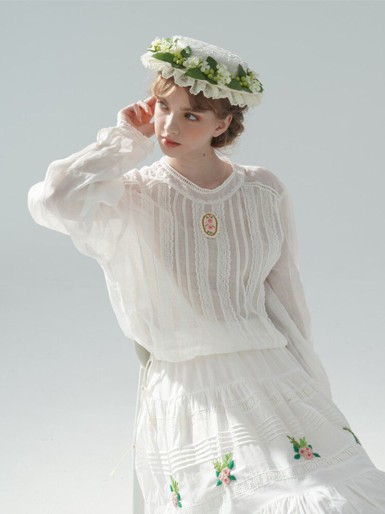 100cmBust 100%Ramie Thin White - đánh giá và giá Embroidery Rose