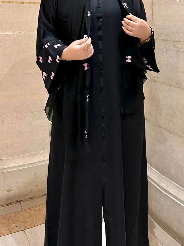 Ramadan Black Heart Abaya Dame - đánh giá và giá Embroidery Kebaya