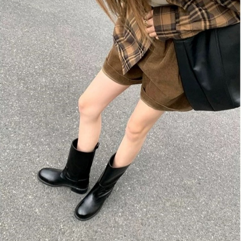 Women Round Toe Mid Calf Boots - đánh giá và giá Embroidery Garments