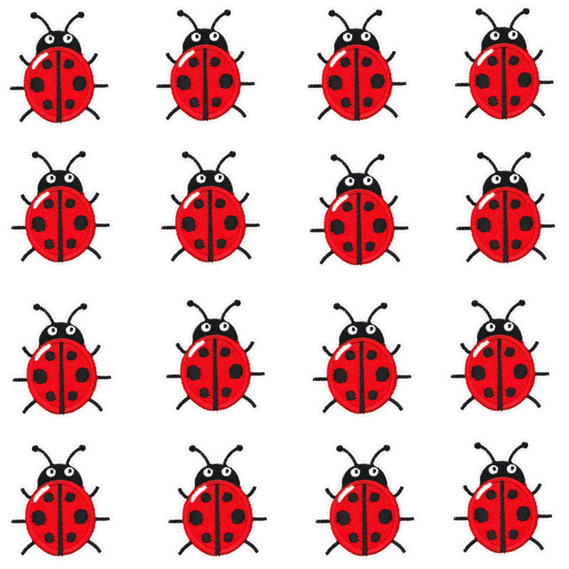16pieces/batch Little Red Lady - đánh giá và giá Embroidery Lady Bug