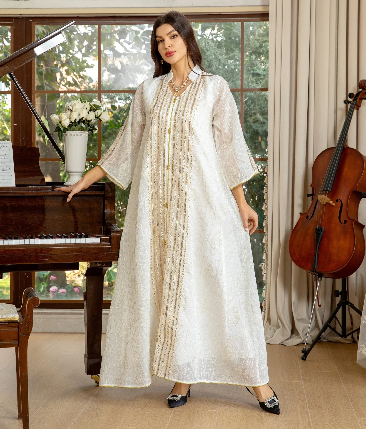 Eid Abaya Embroidery Sequin Me - đánh giá và giá Embroidery Kebaya
