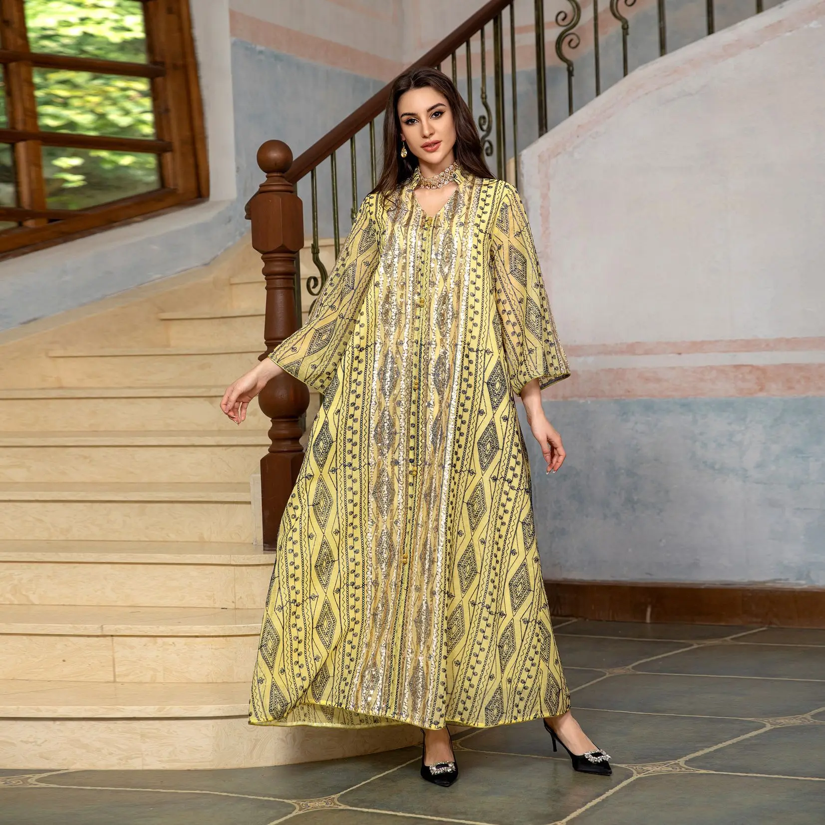 Eid Abaya Embroidery Sequin Me - đánh giá và giá Embroidery Kebaya