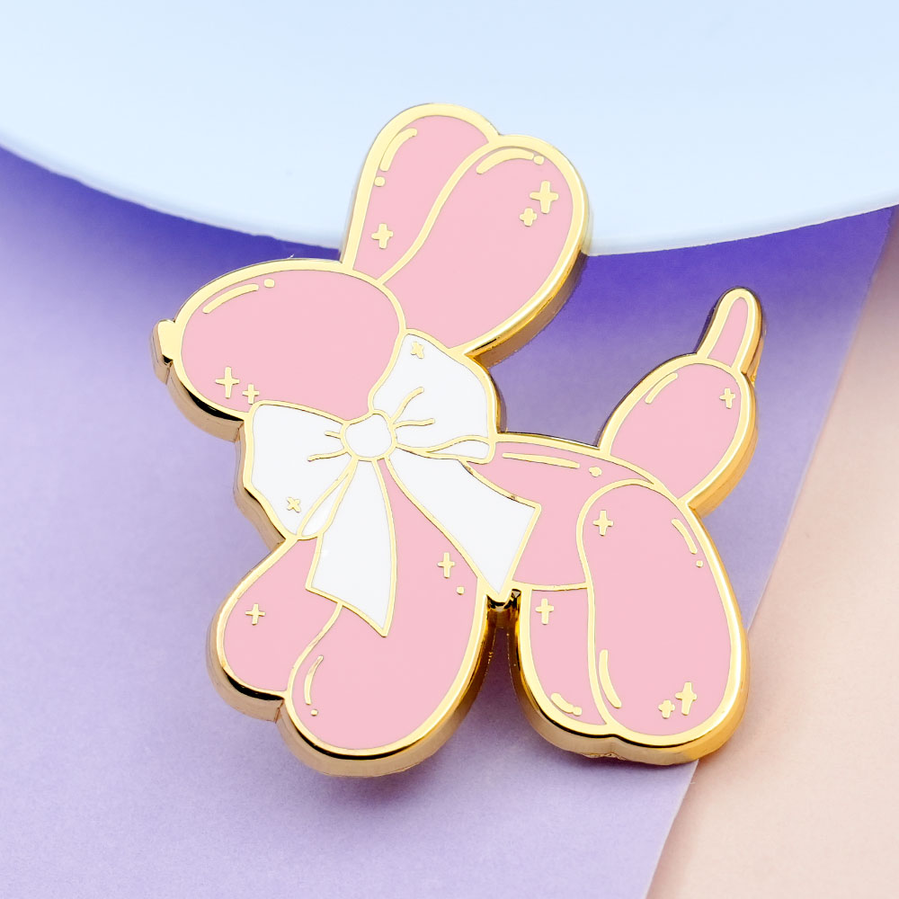 Pink Balloon Dog Enamel Pin Cu - đánh giá và giá Embroidery Bali